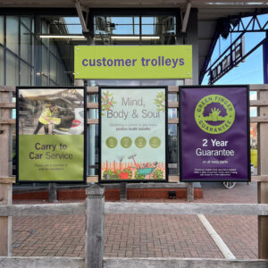 Garden Centre Display Ideas: Use signage that is robust and secure outside