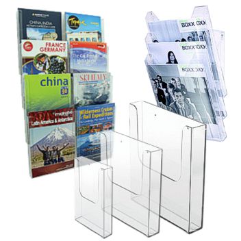 Wall brochure holder - tiered and single versions